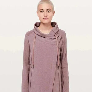 Lululemon "Coast Easy " long sleeve Heathered Misty Merlot long sleeve wrap 8